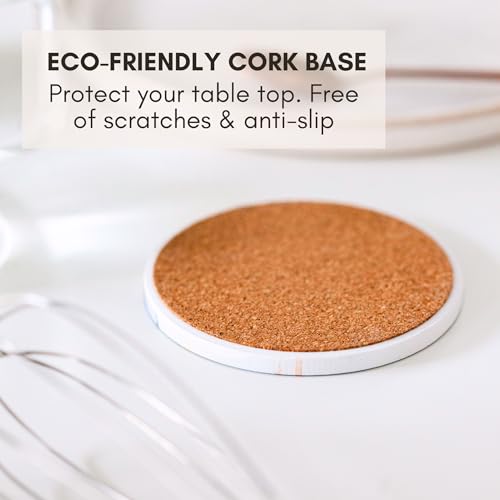 Absorbent Terrazzo Drink Coasters Set of 6 with Holder (6 Count)