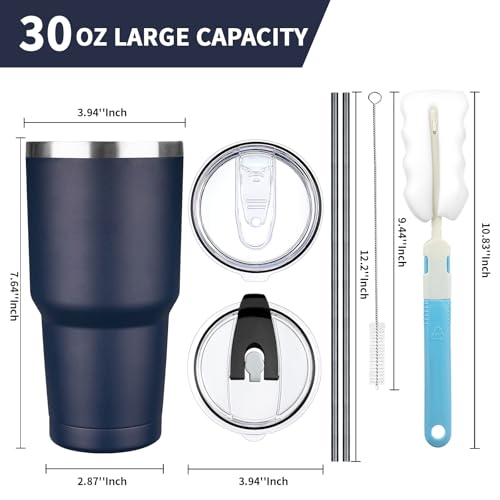 30 oz Tumbler with Lids and Straws