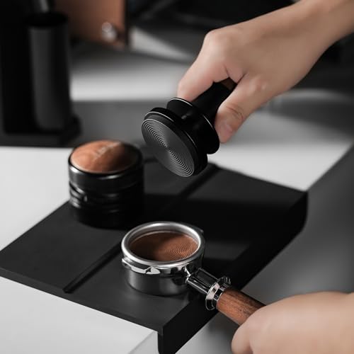 53.35mm Espresso Coffee Tamper with Three Spring Loaded Calibrated Espresso Tamper 30lbs 54mm Espresso Hand Tamper with Sound Feedback Titanium Coating Black T6177T