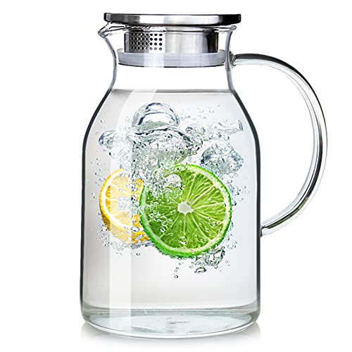 68oz Glass Pitcher with Lid and Handle
