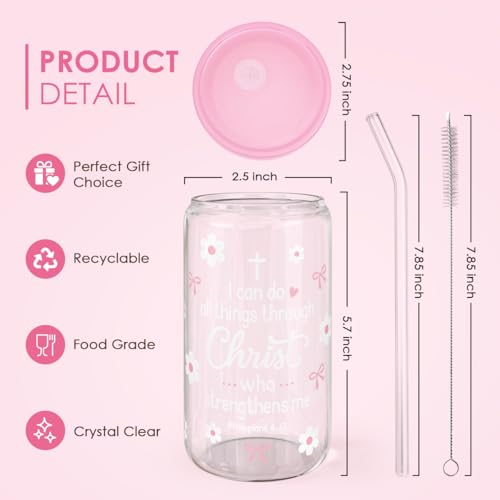 Christian Glass Can Tumbler 16oz