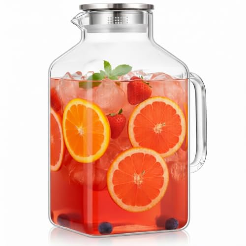 Glass Pitcher with Lid and Spout