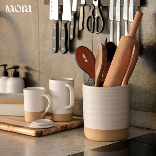 Mora Ceramics Large Tea Mug with Loose Leaf Infuser and Ceramic Lid