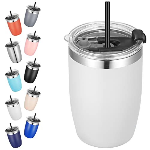 Stainless Steel 12 oz Tumblers bulk Vacuum Insulated Double Wall Travel Tumbler with Lid and Straw Reusable Tumbler
