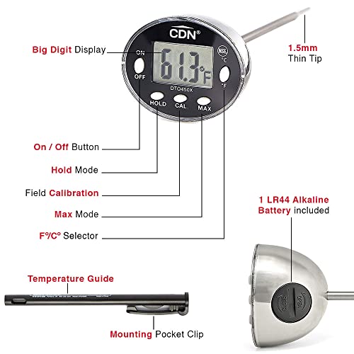 Waterproof Digital Thermometer Long 4.75" Stem
