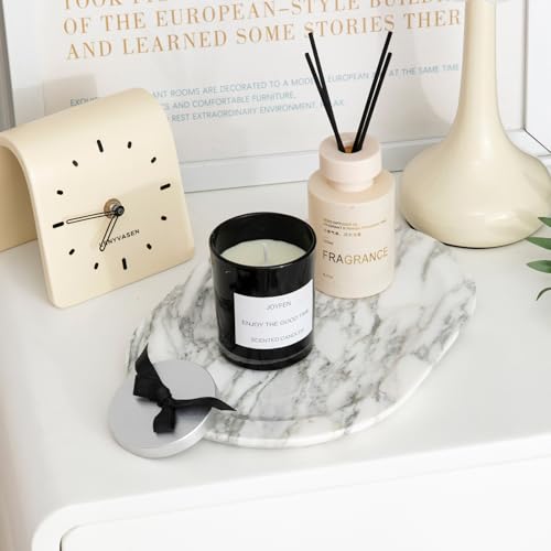Natural Marble Decorative Tray Bathroom Counter Perfume Organizer Vanity Tray for Home Decor