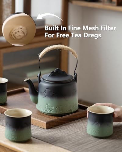 Japanese Teapot Set with 4 Cups