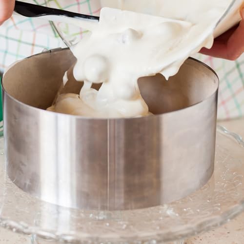 Round Cake Ring 7 x 2.75 Inch Seamless Stainless Steel Pastry Mousse Dessert Ring Mirror Coating for Baking Cooking Making Tool