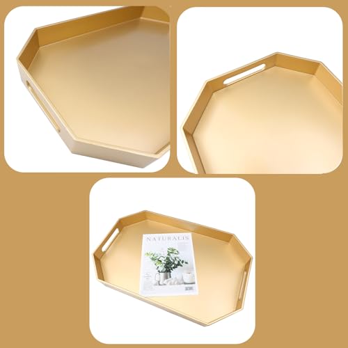 Gold Decorative Tray with Handles