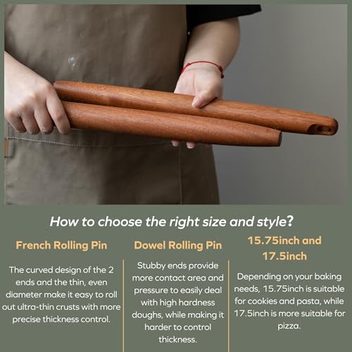 Sapele French Rolling Pin for Baking