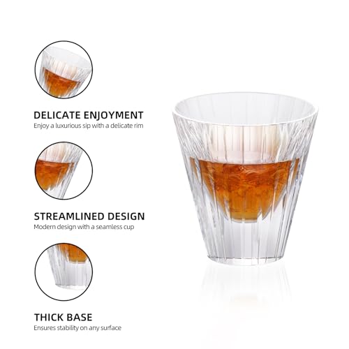 Crystal Whiskey Glasses Set of 2 Hand Blown Old Fashioned Glasses (2 Count)