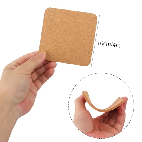 130 Pieces 4 x 4 Inch Cork Coasters for Drinks (130 Count)