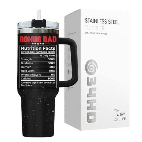 Bonus Dad Best Step Ever Nutrition 40 oz Tumbler with Handle