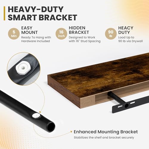 55 Inch Floating Shelves