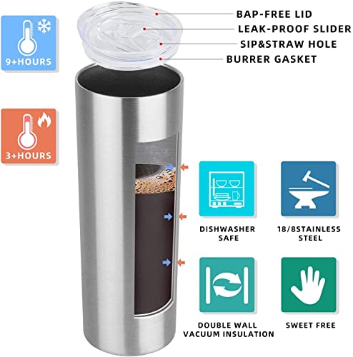 20 oz Skinny Tumblers Bulk Set (12 Count)