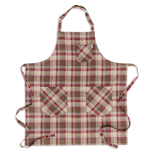 100% Pure Linen Kitchen Apron Multicolor
