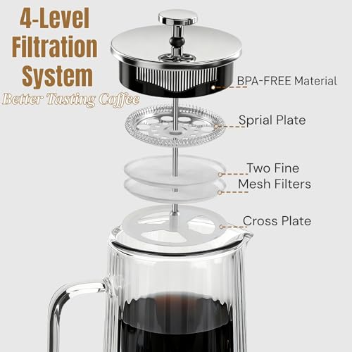 Glass French Press Coffee Maker 34oz