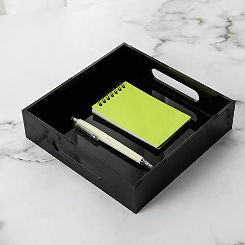 Black Sturdy Acrylic Tray with Handles