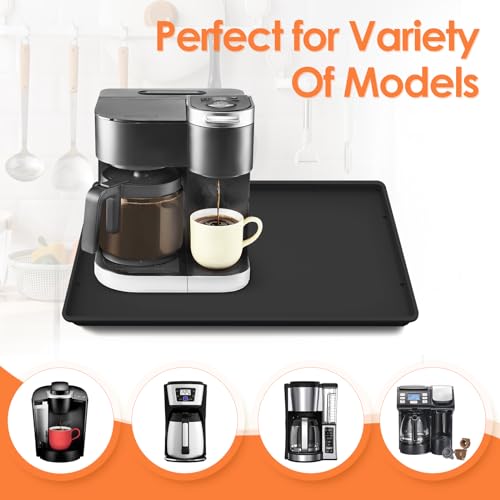 Silicone Coffee Maker Mat with Lip for Countertops