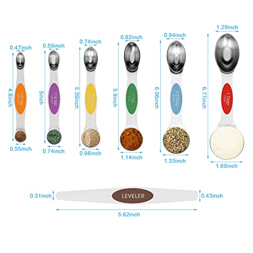 7 PCS MultiColor Magnetic Measuring Spoons Set