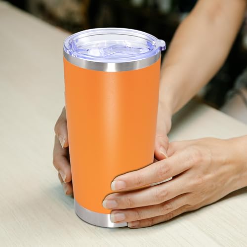 20oz Tumbler Stainless Steel Tumbler Coffee Tumbler with Lid Orange