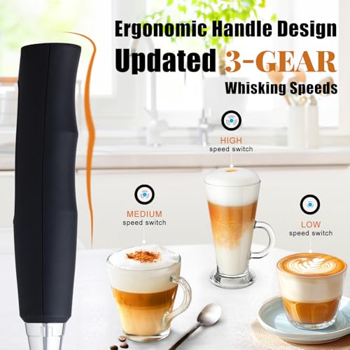 Black Milk Frother Wand for Coffee