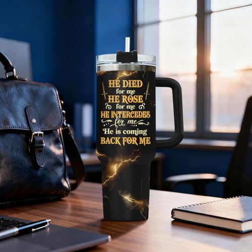 Christian Lion Faith 40 oz Tumbler with Handle