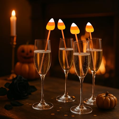 30 Pcs Halloween Swizzle Sticks Popcorn Fall Drink Stirrers
