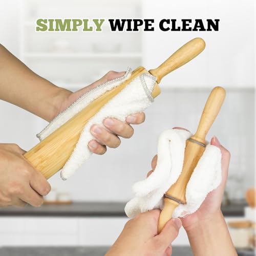 2 Pack（10 inch &17.5 inch） Wooden Rolling Pin for Baking (2 Count)
