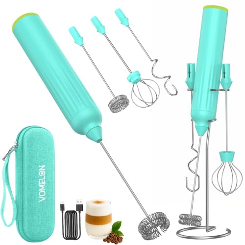 Milk Frother Handheld with 3 Stainless Steel Whisks