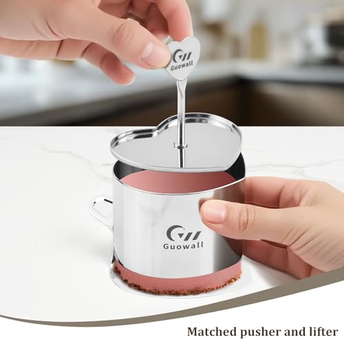 2pcs Seamless Cake Ring Heart Shaped Mousse Baking Mould Stainless Steel Food Mold Including 2 heart