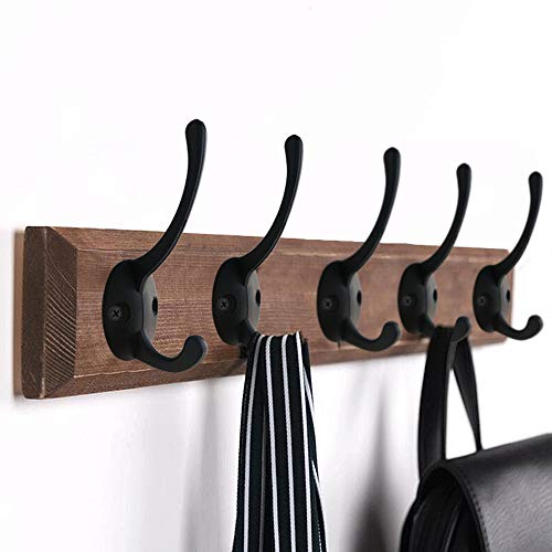 32 Pack Black Double Coat Hooks Wall Mounted with 64 Screws (32 Count)