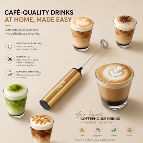 Rechargeable Electric Milk Frother Handheld
