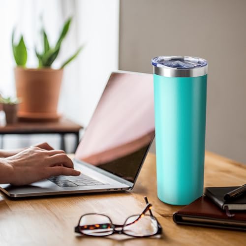 20 oz Skinny Tumbler with Lid and Straw (4 Count)