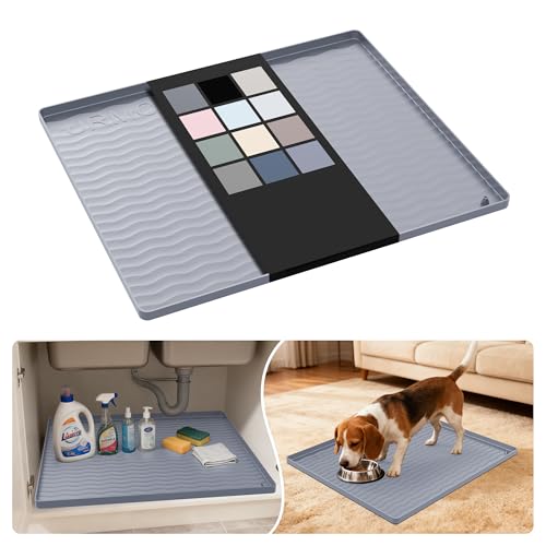 Waterproof Silicone Under Sink Mat 22'' x 19'' Shelf Liner for Kitchen and Bathroom
