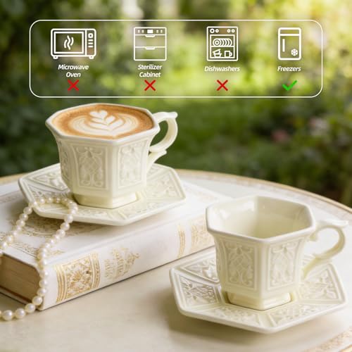 Tea Cups and Saucers Set of 2 (2 Count)