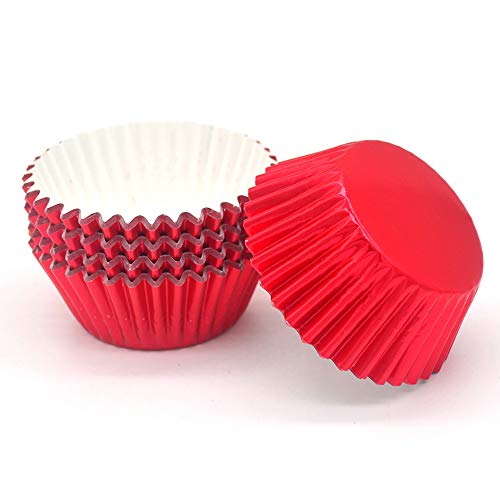 Standard Red Foil Cupcake Liners Muffin Baking Cups for Party and More (100 Count)