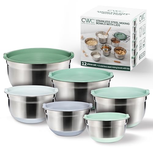 Stainless Steel Mixing Bowls Set with Lids
