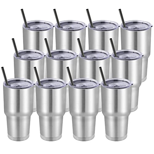 30 oz Tumbler with Lid and Straw (12 Count)