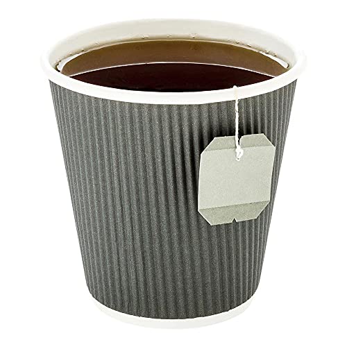 Coffee Cups 500 Pack of 8 oz Paper Ripple Wall Espresso Cups Insulated Leakproof Disposable (500 Count)