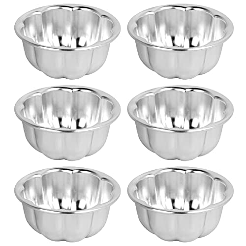 Molds Aluminum for Jello Small Cup Cake Nonstick Tartlets Baking Tool (6 Count)