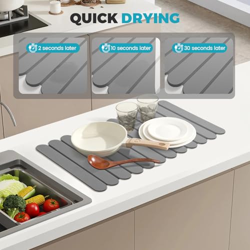 Extral Large Quick Dry Stone Drying Mat for Kitchen Counter