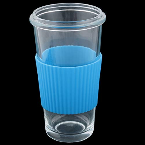 Silicone Nonslip Glass Bottle Mug Cup Sleeve Protector Cover Blue