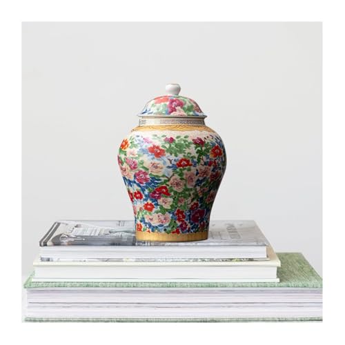 8 inches Ginger Jar with Lid Chinese Decorative Ceramic Tea Storage