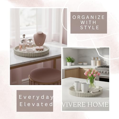 13 Inch Concrete Round Tray Home Decor for Coffee Table Decor