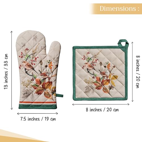 100% Cotton Oven Mitt & Pot Holder Set (2 Count)