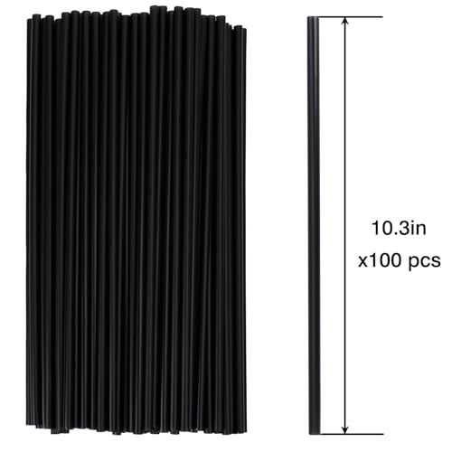 10.3" Disposable Plastic Drinking Straws (100 Count)