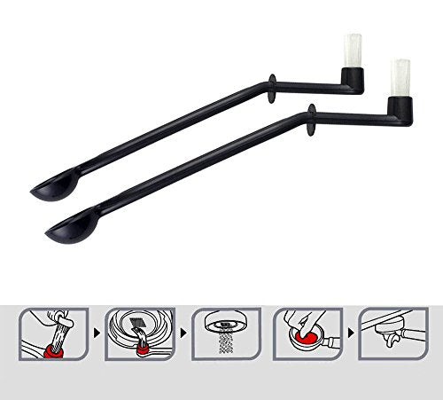 Coffee Machine Brush Cleaner Nylon Espresso Machine Brush Grinder Brush Coffee Cleaning Tool with Spoon