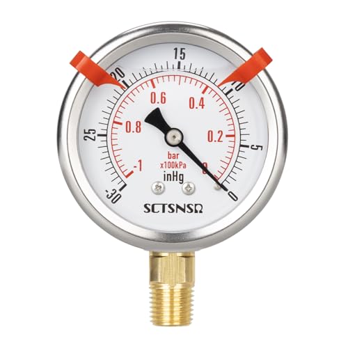 30 inHg to 0 Vacuum Pressure Gauge