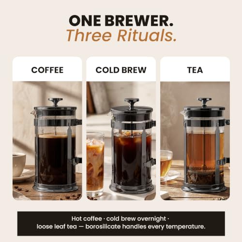EzDtach French Press Coffee Maker 34oz Grey